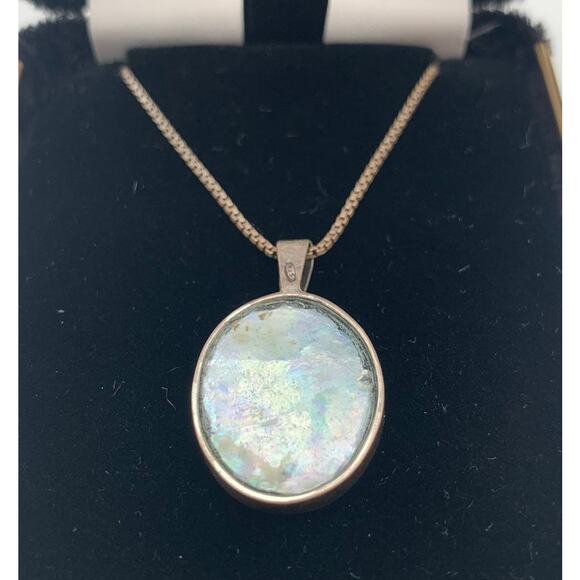 The Roman Glass Company Pendant Necklace Silver Ancient Glass Israel Holy Land - Picture 2 of 9